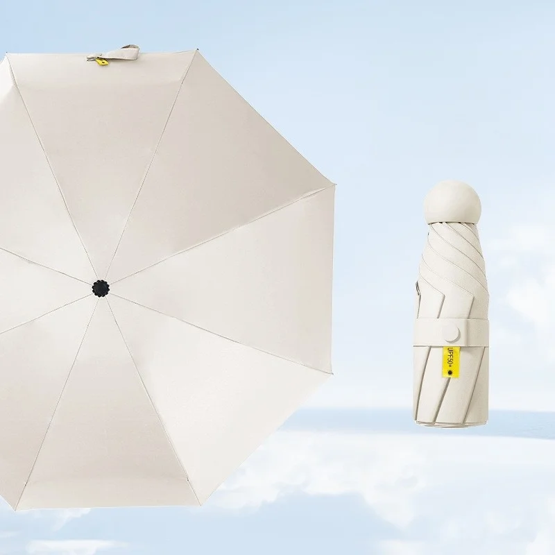 Ultra-light 5-fold umbrella vinyl 8-bone parasol protection against ultraviolet sun umbrella rain dual-purpose folding pocket