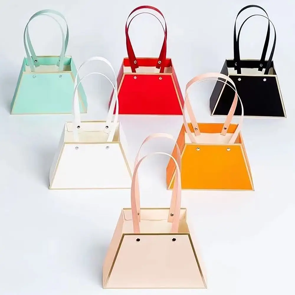 

Трапециевидные цветы, Подарочная коробка, красочная подарочная упаковка, бумажная корзина, Подарочная сумка упаковочная сумка Свадебная