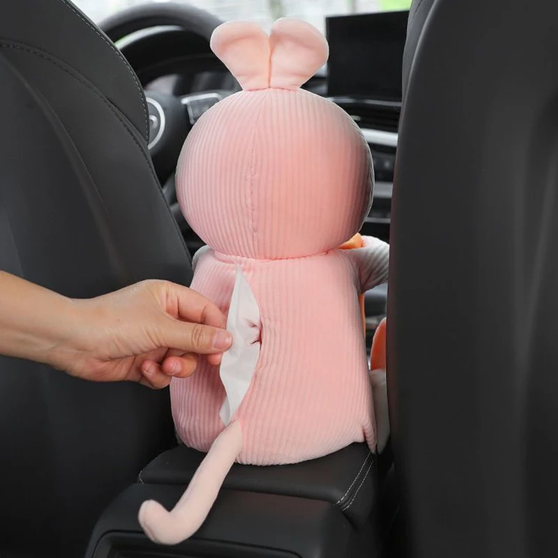 Car Tissue Box Lovely Soft Cylinder Tissues For Car With Hanging Plush Toy  Car Tissue Holder Waterproof Car Trash Can Car - AliExpress