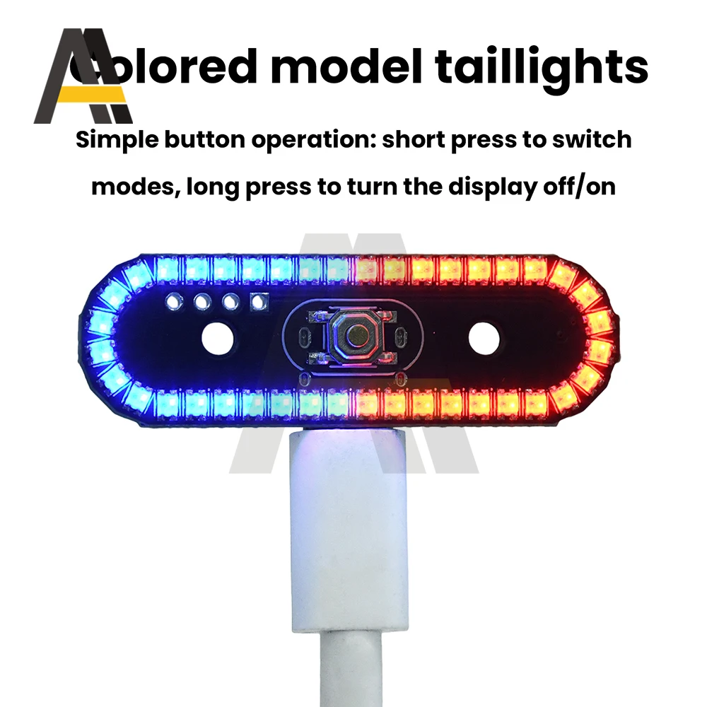 RC 모델용 8가지 효과 무선 RGB 테일 라이트 LED (점멸/회전/호흡) | USB-C &Play 그라데이션 체이싱 라이트 자동차/드론