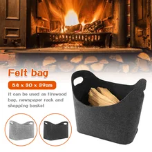 

Felt Bag Fireplace Wooden Bag Felt Basket Fire Wood Pocket Firewood Basket with Carry Handles for Wood Newspapers Magazines