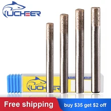 

UCHEER 1pcs Sintered Flat Bottom Stone Engraving Bits Milling Cutter Carving Tools Diamond Router Bits End Mill Cnc Tools