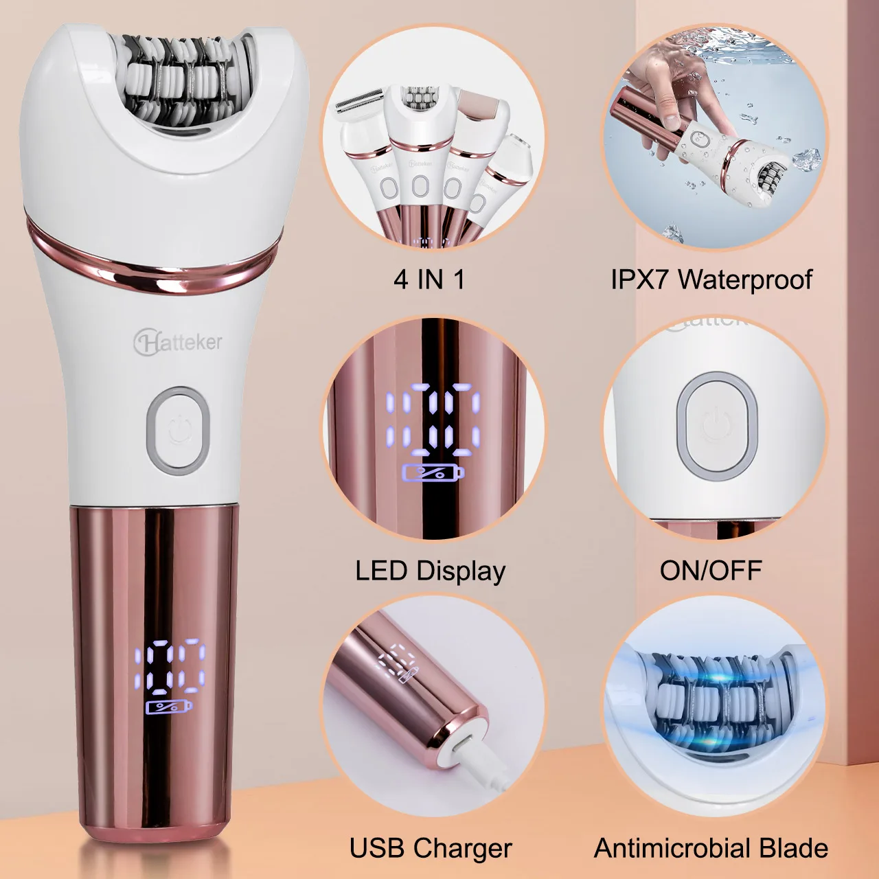 Hatteker epilator för kvinnor hårborttagning för ben bikini ansikte_voghion.com