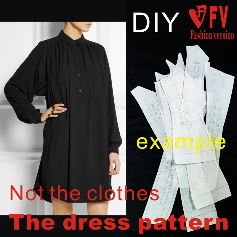 Clothing DIY The dress Dresses Sewing Pattern cutting drawing Women's Dress Sewing Template BLQ-85