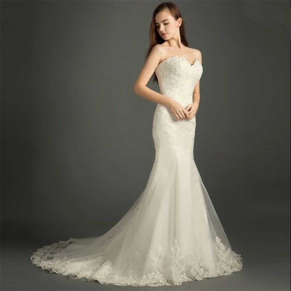 

Luxurious 2024 New Boho Style Mermaid Simple Wedding Dresses For Women Embroidery Sleeveless Dress White Mermaid Floor Length