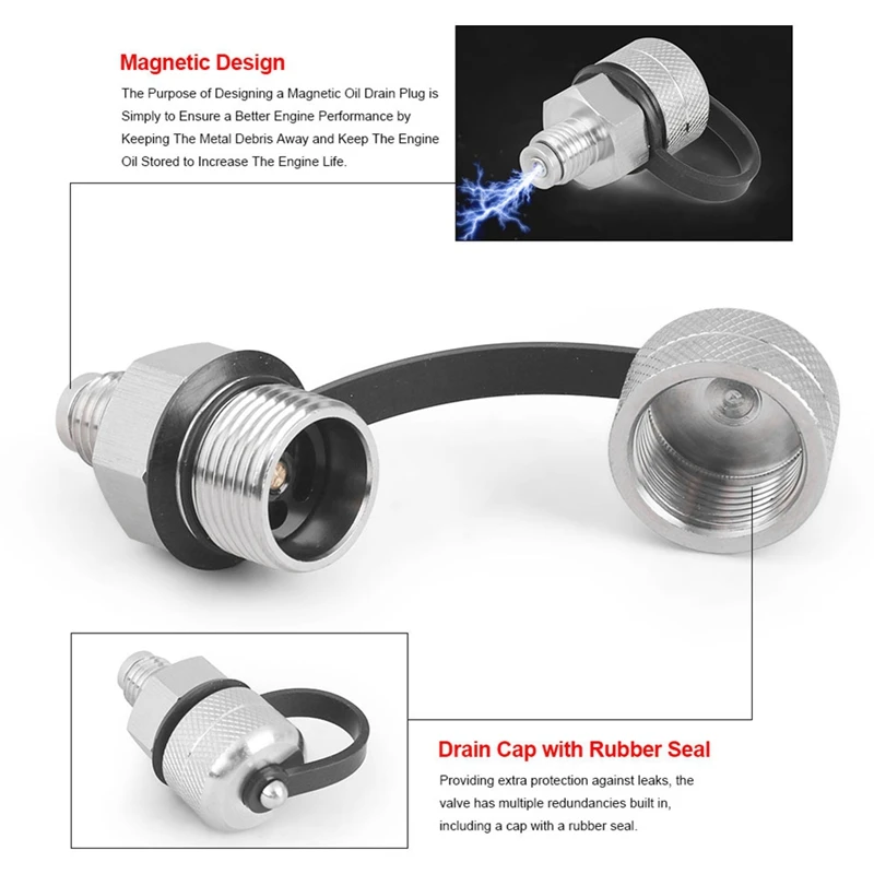 Car Aluminum Alloy Oil Drain Valve Quick Drain Suitable Quick Twist Oil Valve For M12x1.25 With Hose Replacement Parts