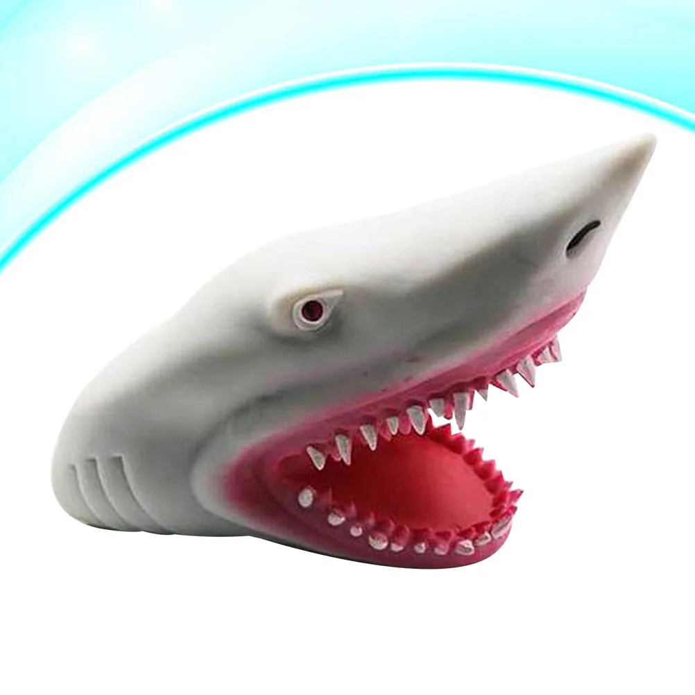 

Hand Puppet Realistic Ocean Puppet Trick Prop Stretchy Open Mouth Puppet Playthings for Children Kids White