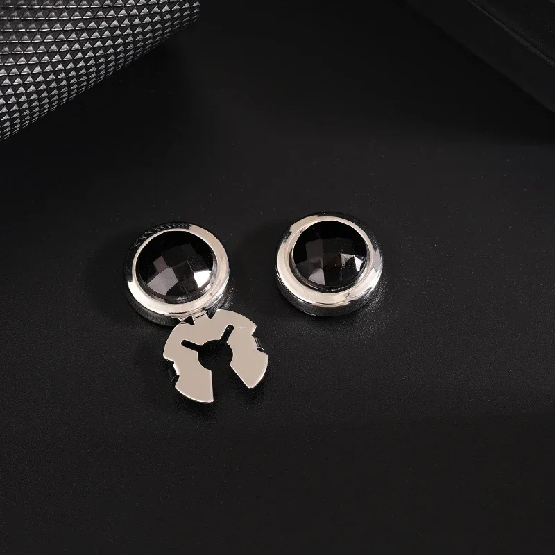 Crystal Cufflinks crystal cufflinks High End Crystal Round Cuffs Buttons Wedding Party Business Clothes Decoration Friend Men's Shirt Cufflinks Jewelry Gifts