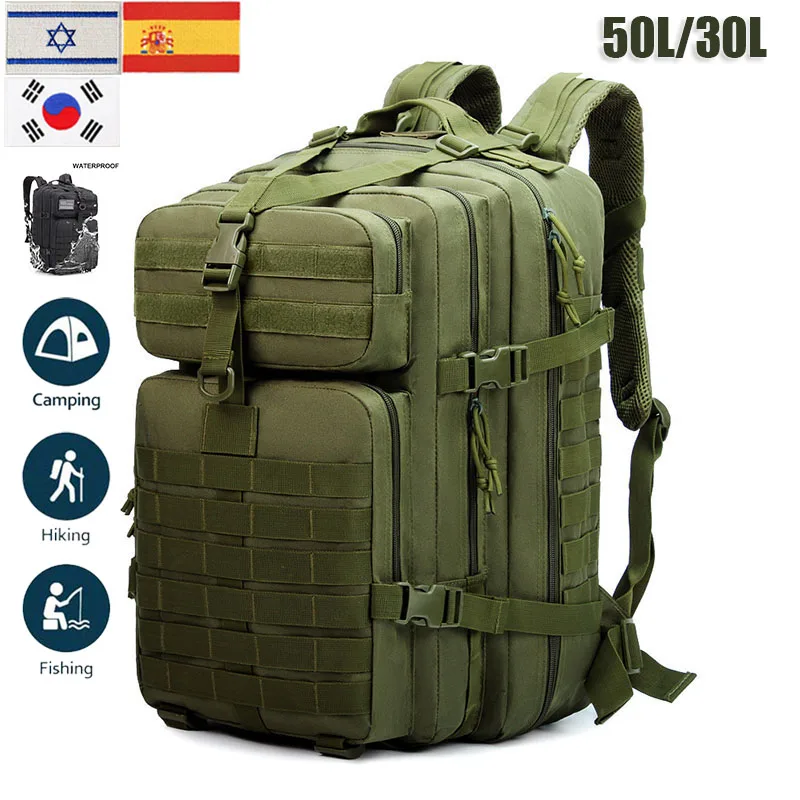 

Мужской военный рюкзак для активного отдыха 30 л/50 л, черный армейский тактический рюкзак питона, мягкая сумка для кемпинга, рыбалки, пешего туризма, охоты