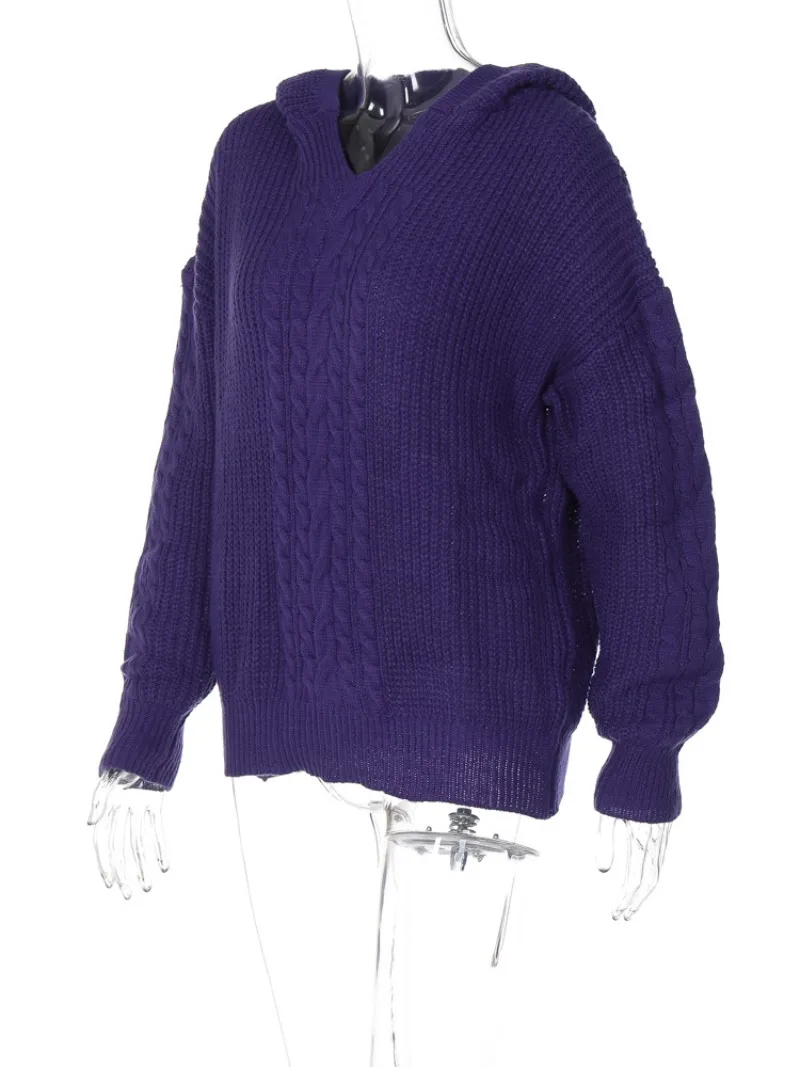 Knitted Hoodies Sweater Women Loose Long Sleeve Autumn Pullover Woman Street Casual 2025 Baggy Coat Female Winter Clothes