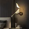 Nordic LED Golden Bird Wall Lamp Parlor Bar Bedside Hanging Light Novelty Rotatable Wall Lamp Bedroom Bedside Indoor Sconce 1