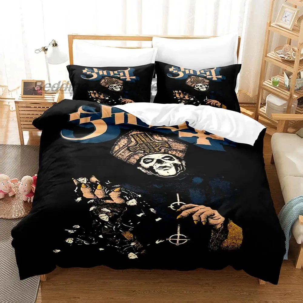 

3D Print Ghost Rock Band Swedish Bedding Set Duvet Cover Bed Set Quilt Cover Pillowcase Comforter king Queen Size Boys Adult