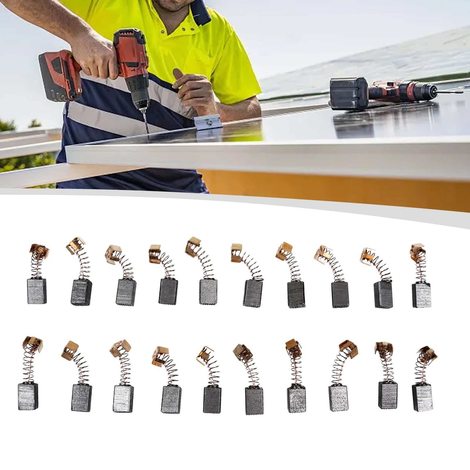 

20Pcs Carbon Brushes Kit For Bosch 125 Motor Angle Grinder Motor Carbons Carbon 5x8x12mm Electric Power Tool Parts