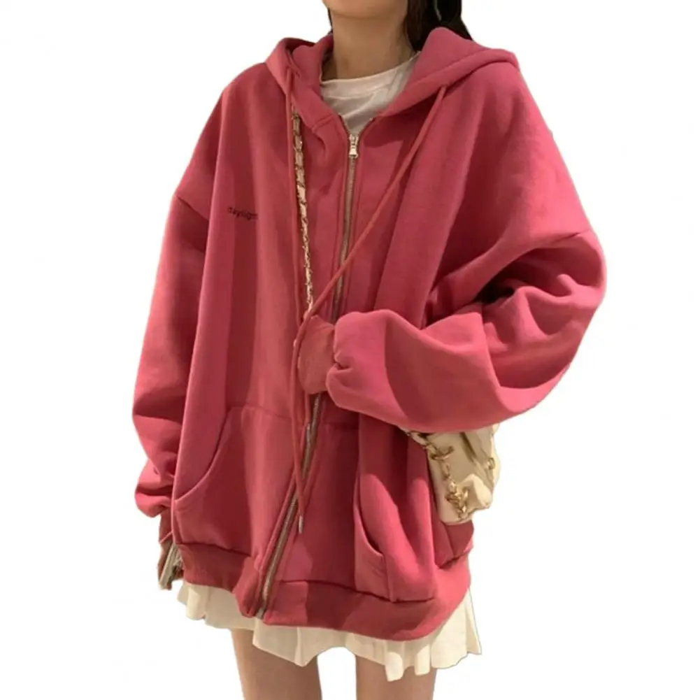 

Women's Hoodie Zipper Jacket with Drawstring Pockets chaquetas hombre