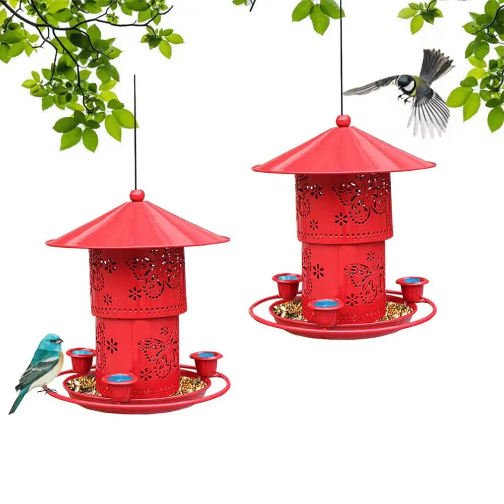 

Pet Bird Feeder 3 Cups Bottom Tray Base Bird Water Feeder Easy to Hang Bird Water Feeder