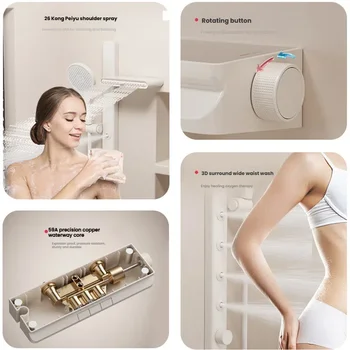 ระบบฝักบัวชุดนมสีขาวห้องน้ําฝักบัวแยกมัลติฟังก์ชั่ไหล่เอว Spouts ในครัวเรือนชุดฝักบัวแรงดันสูง 2