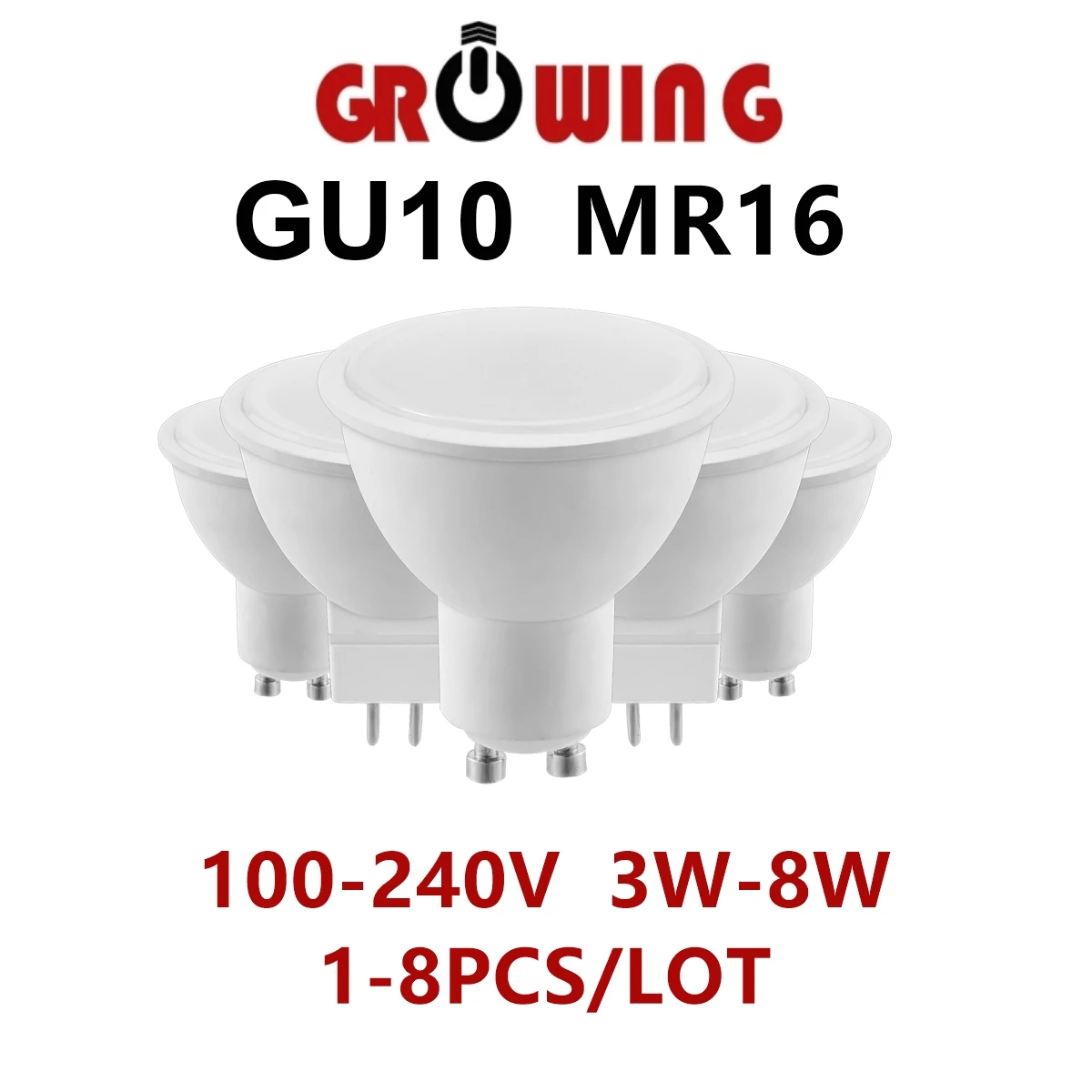 LED spotlight GU10 MR16 AC100V-240V 3W-8W high bright warm white light replacement 50W 100W halogen lamp is suitable for kitchen