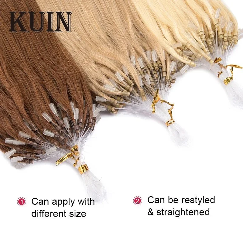 스트레이트 인모 천연 헤어 익스텐션, 실제 브라질 레미 루프 링 헤어 익스텐션, 40g/50g/세트 링 헤어 