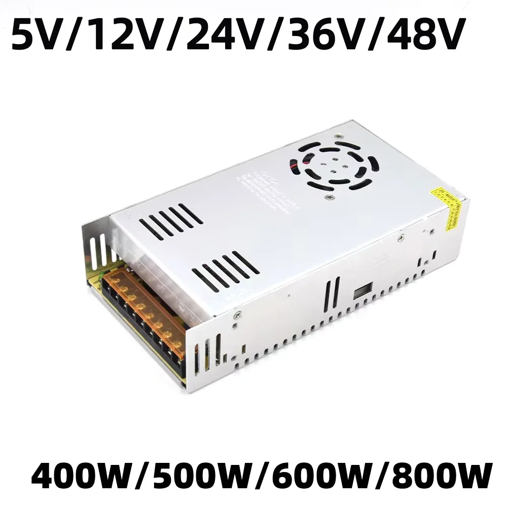 แหล่งจ่ายไฟสวิตชิ่ง 400W 500W 600W 800W หม้อแปลงไฟสำหรับไฟ LED AC 110V 220V เป็น DC 5V 12V 24V 36V 48V 1