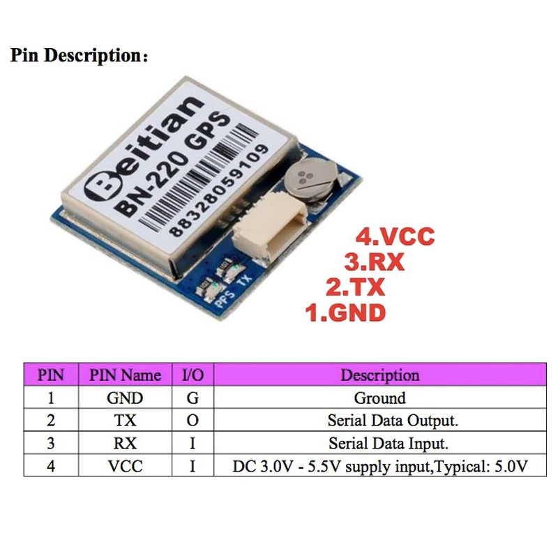 Beitian BN-220 GPS Module GLONASS Antenna Module TTL Level for Flight Controller 5PCS