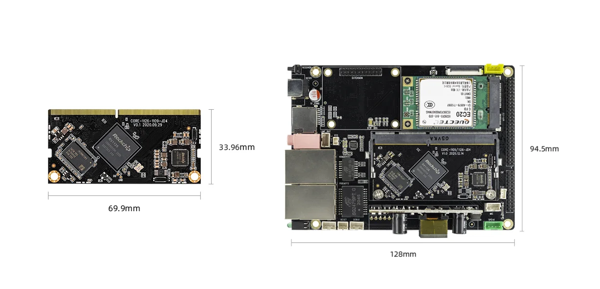 Core-1126-JD4 NPU 2.0Tops Rockchip RV1126 يدمج NEON وFPU RISC-V MCU 1GB / 2يدعم GB DDR4 نظام التشغيل Buildroot QT 17 S1cda09f3cd234522b51ce3316bea5b4aw
