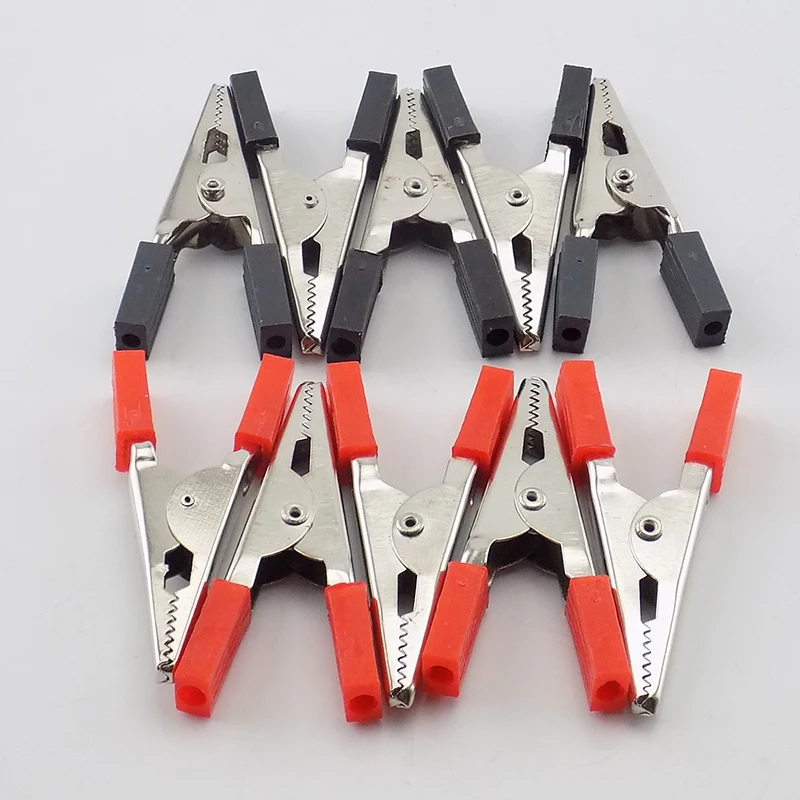 10Pcs 50mm Alligator Clips Battery Clip Crocodile Car Caravan 5A Battery Test Lead Clips Electrical Tool Red Black color