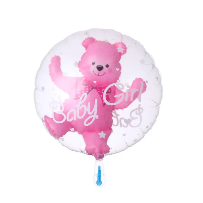 Baby Boy Girl Bear bubble balloons Transparent Ball in Ball with Heart Baby Shower Birthday Party Decorations 5pcs/lot