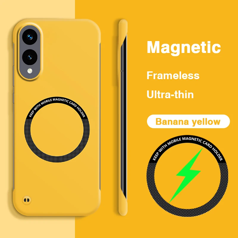 Sleek Magnetic Frameless Phone Case with Hard Back Cover