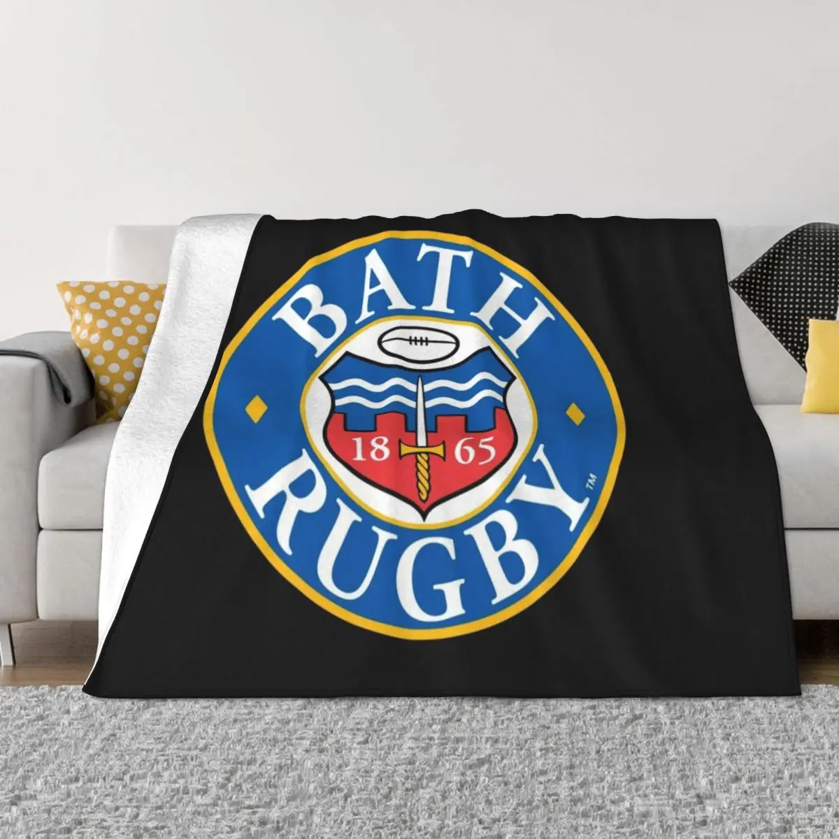 

Bath Rugby Logo Throw Blanket Designers Hair Blankets