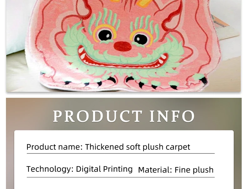 Description Picture 3 of itemBedroom Rug Soft Fluffy Carpet Living Room Area Rugs Bedside Home Decoration Pink Dragon Floor Mat Shaggy Ковер Мягкий Пушистый