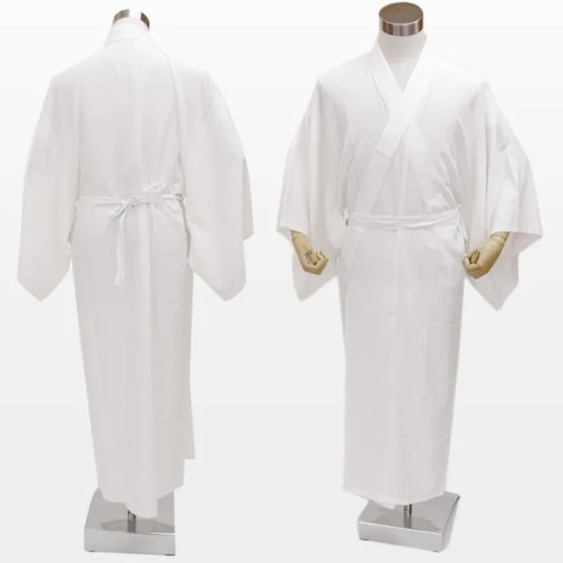 Men's Japanese Kimono Inside Wear Traditional Yukata Long In-Laying Wear Cotton Bathrobe Pajama Cosplay Clothing