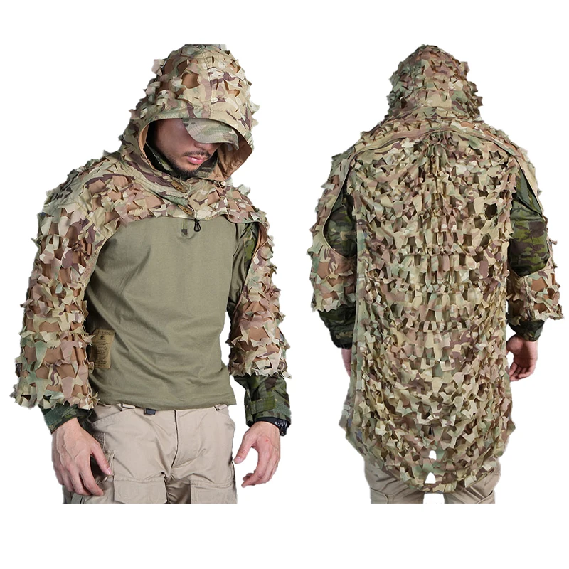 Tenue Chasse Secrète Emersongear EM6975 - Ghillie Suit Léger Camouflage Pêche Sniper