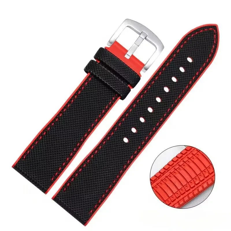 Nylon Face Rubber Sole Watch Band 20MM  Universal Men's Strap for Tissot/Mido/Omega/Seiko Durable Watch Replacement Accessory