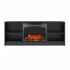 Electric Fireplace TV Stand Black Oak Media Storage Console Heater LED Flames Adjustable Shelves 55" TV 47.44"x15.67"x18.58" H 6