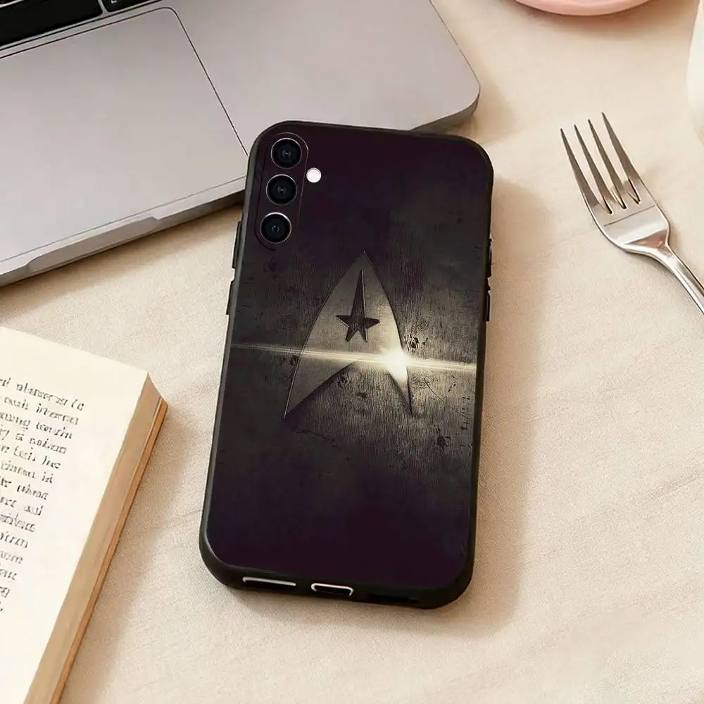 Sleek Black Silicone Phone Case with S-Star Trek Ships Logo