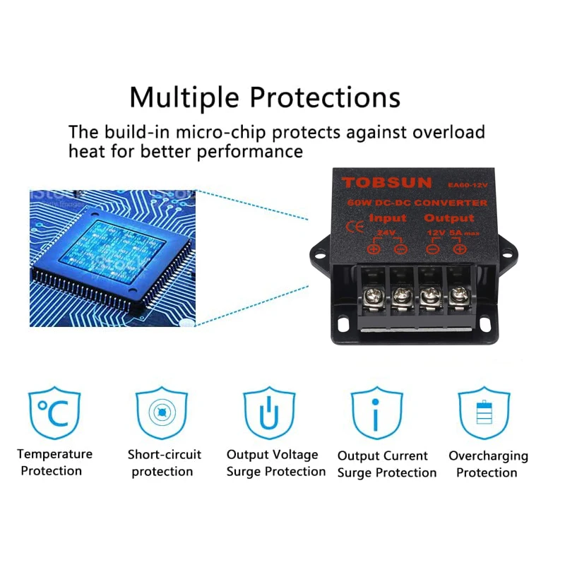 Universal 24V to 12V DC Voltage Reducer and Regulator Module