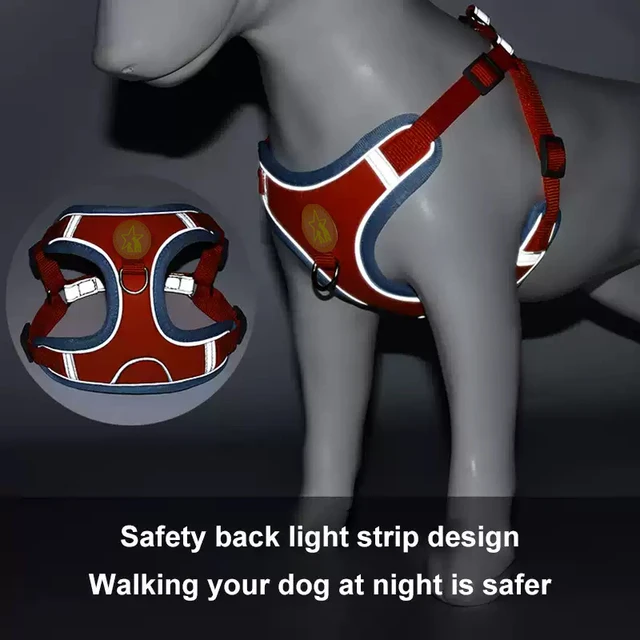 Small Medium Dogs Harness Vest Walking Traction Rope Reflective Straps, Soft Mesh Harness Breathable Pet Supplies 3