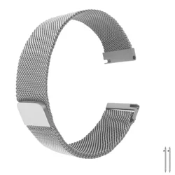 Elegant Milanese Loop Magnetic Watch Band, 22mm & 20mm, Universal Fit for 20mm (Silver)