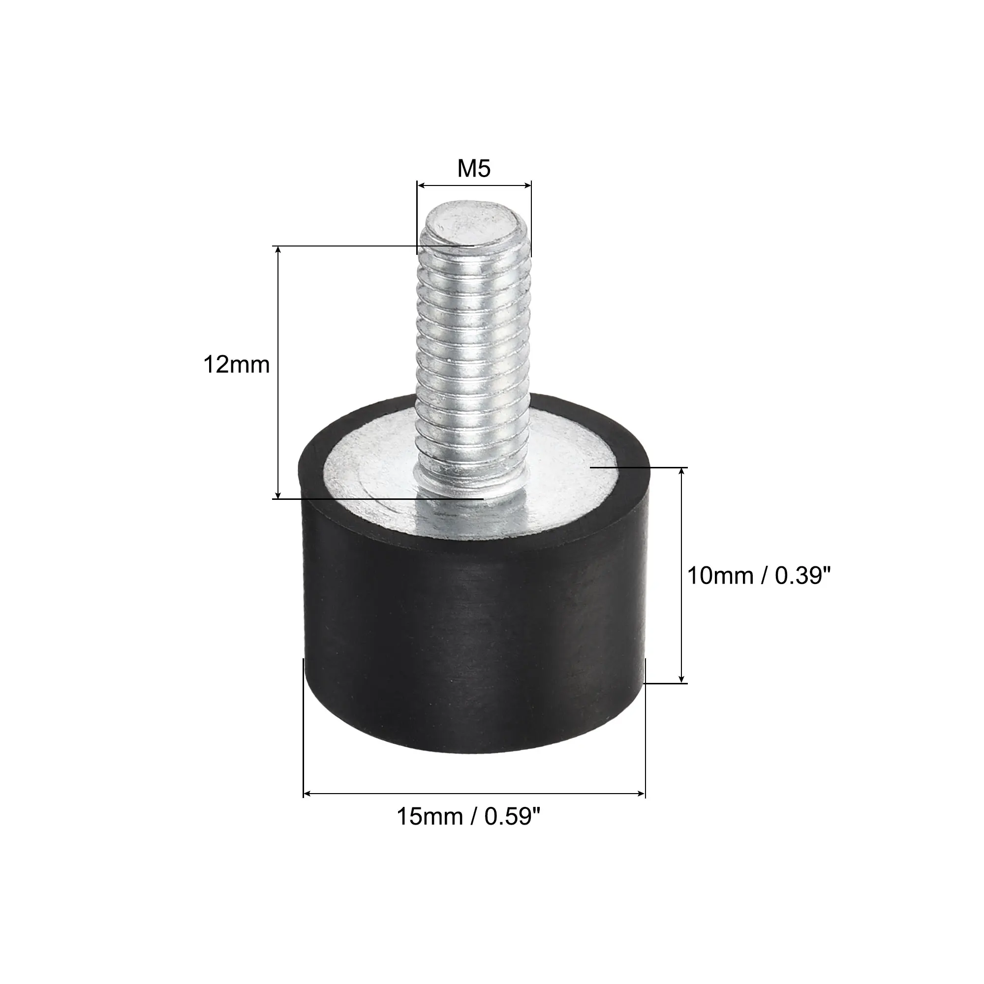 6 stücke M4 M5 M6 Außengewinde Gummi Stoßdämpfer Crash Pad Dämpfer Spule Montieren Isolator Gummi Halterungen Vibration Isolatoren Typ VD – Detail 6