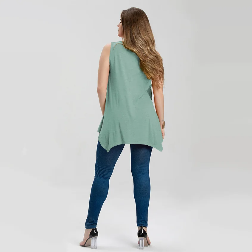 Sólida com Decote em v Solto sem Mangas Wear em Casa Jhbeute Tamanho Grande Feminino Topo Casual Novo Verão Oversized Colete Roupas Femininas Cor 33 plus size feminino topo casual solto sem