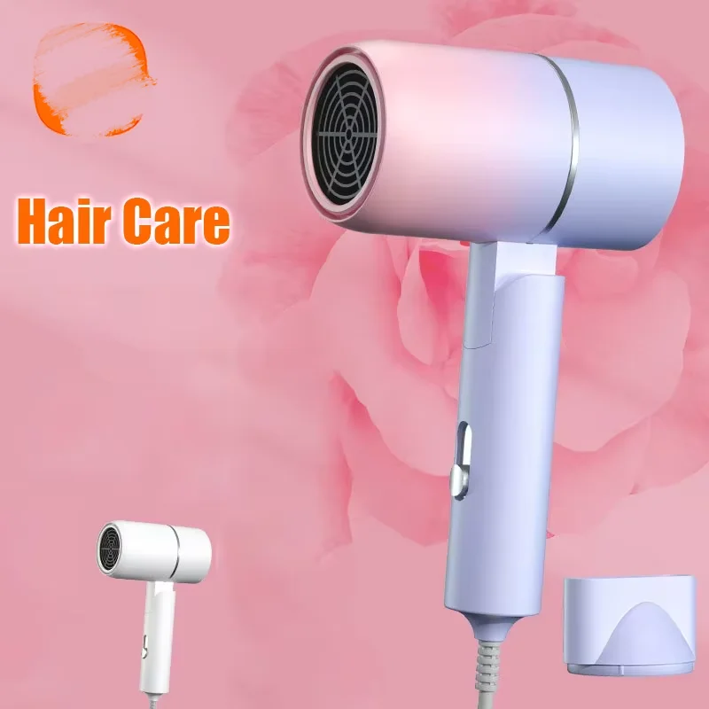 Mini Folding Hairdryer 750W with Carrying Bag Hot Air Anion Hair Care for Home Travel Hair Dryer Dormitory Blow Drier 5