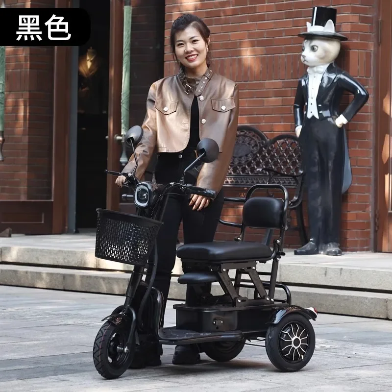 Folding Elderly Transportation Tricycle e-scooter 350W Motor 48V25AH Lithium Battery