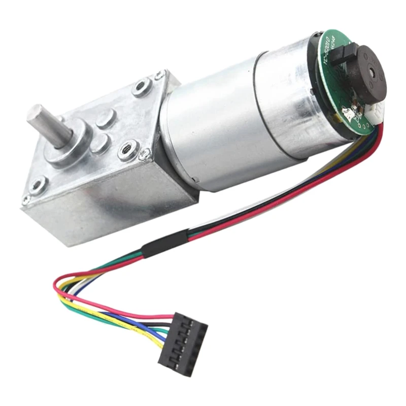12V Dc Motor High Torque Worm Geared Reduction with Encoder Srong Self-Locking (16Rpm) | Обустройство дома