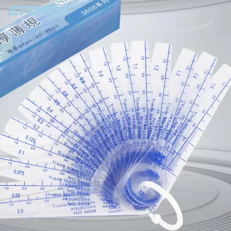 Spessimetro In Plastica Da 18 Fogli Spessimetro Tappi In Plastica Spessimetro Da 0.05-1.5Mm Misuratore Di Spessore Strumento Di Misurazione Gap Gauge