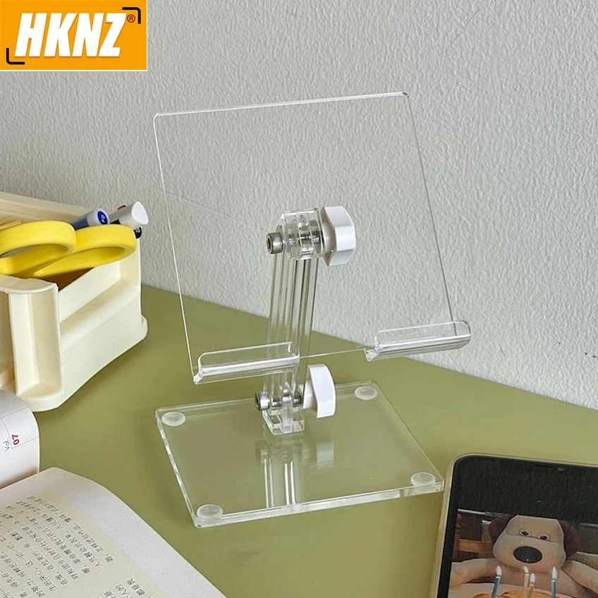 Hknz-suporte Ajustável Acrílico Portátil Suporte Transparente Suporte para Pad Telefone Celular Tablet pc Notebook Livros Acessórios