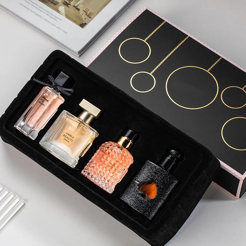 Neues heißes Parfüm, 4 Flaschen, Geschenkbox, echtes Damen-Parfüm-Set, anhaltender frischer, leichter Duft, schwarzes Opium-Parfüm für Studenten_voghion.com