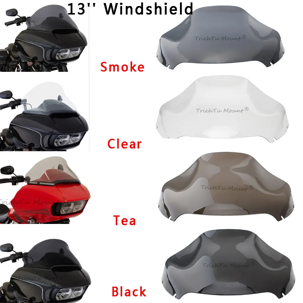 

Motorcycle 4 colors 13" Cycle Wave Windshield Wind Deflector Windscreen Fairing For Harley-Davidson Touring Road Glide 2015-up