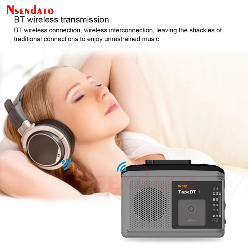 Tapebt Portátil Bluetooth Fita Cassete Player Conversor com fm am Rádio Embutido Alto-falante Microfone para Fone de Ouvido Ezcap244 - Image 2