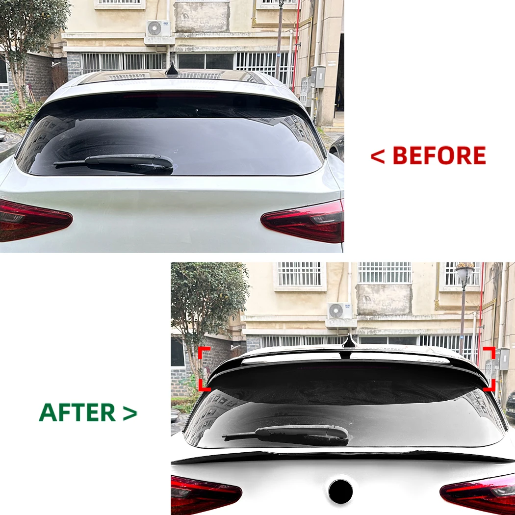 Per Alfa Romeo Stelvio 2017 + Auto Top Coda Fin/bagagliaio posteriore Ala di Coda Spoiler Lip Body Kit Guard Board Accessori di Modifica - immagine 2