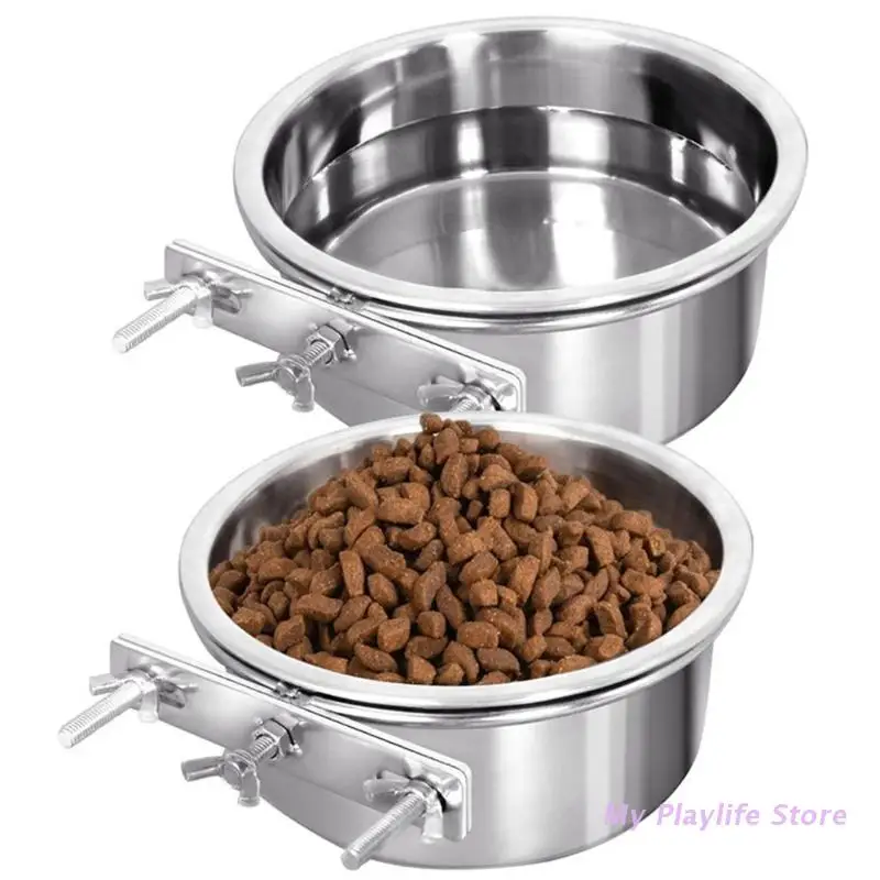 Pet Bowl Can Hang Stationary Dog Cage Bowls Stainless Steel Dog Cats Hanging Bowls Durable Puppy Kitten Feeder Water Food Bowl Pet Bowl Can Hang Stationary Dog Cage Bowls Stainless Steel Dog Cats Hanging Bowls Durable Puppy Kitten Feeder Water Food Bowl